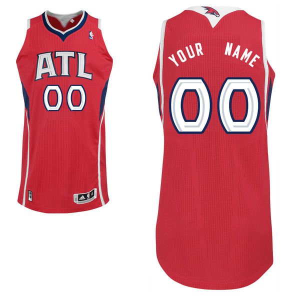 Men Atlanta Hawks Red Custom Authentic NBA Jersey->->Custom Jersey